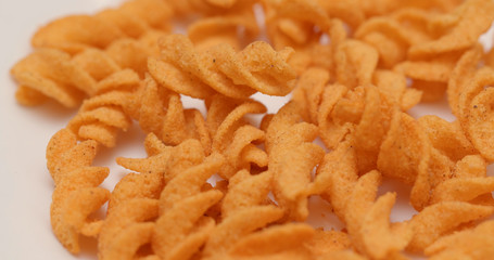 Eating pea cracker