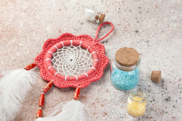 Coral dreamcatcher and bath salts