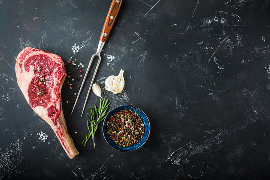 Raw marbled meat steak