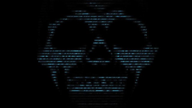 background with skull made of digits