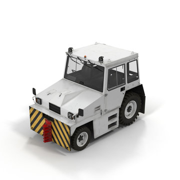 Push Back Tractor on white. 3D illustration