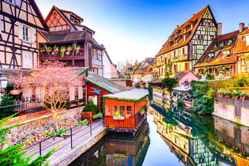 Colmar, Alsace, France - Little Venice - obrazy, fototapety, plakaty