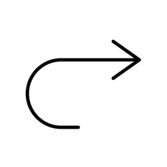 Arrow pointing to right icon&nbsp; isolated on white background