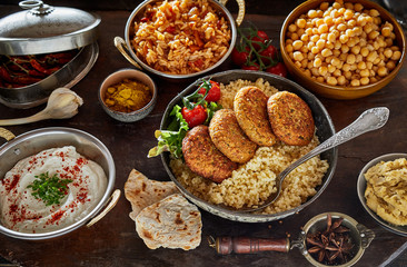 Middle Eastern cuisine food served
