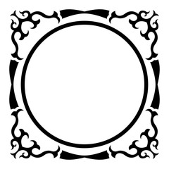 Round frame with vintage corner