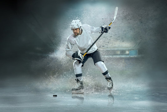  ice hockey Players in dynamic action 