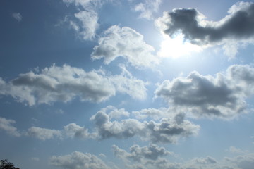 sun behind the clouds