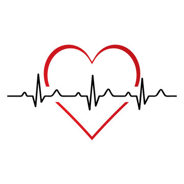 Heartbeat / heart beat pulse flat icon for medical.