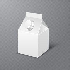 Milk or juice pack realistic vector illustration.