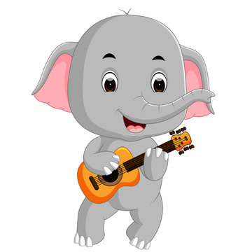 elephant playing guitar