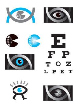 
Optician, eye, icon set. 
Icons Set with Optician, eye test, eye care, eye diagnostic.Vector available.