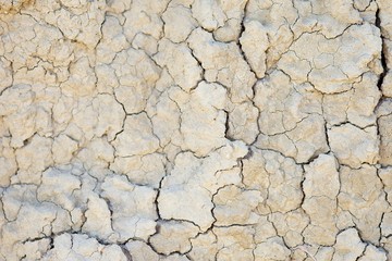 Dry and cracked soil of gray color