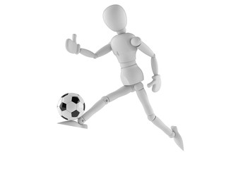 Fototapeta na wymiar White dummy play soccer