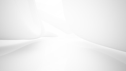 Fototapeta premium White smooth abstract architectural background. 3D illustration and rendering