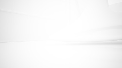 White smooth abstract architectural background. 3D illustration and rendering