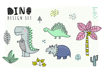 Set of dinosaurs. Vector illustration