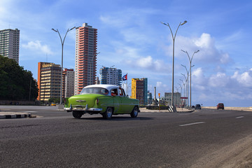 Old american car in Cuba.