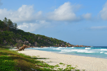 Fototapeta na wymiar Seychelles islands, La Digue, Anse Petite beach