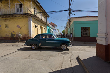 Old american car in Cuba.