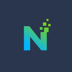 Fototapeta premium Letter N digital logo icon design template elements