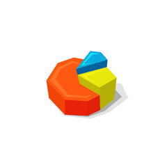 Obraz premium Pie chart element, business infographic round diagram