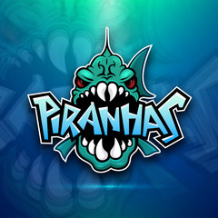 Piranhas emblem logo for sports team