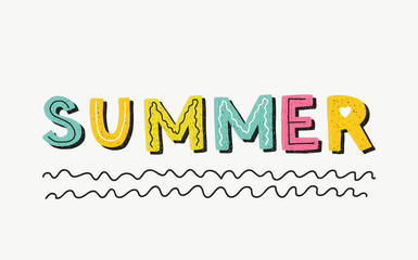 Hello summer poster. Vector banner.