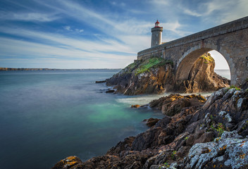 Fototapeta na wymiar View of Lighthouse of Petit Minou in Brittany in France
