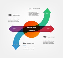 Arrows infographics step by step. Element of chart, graph, diagram with 3 options - parts, processes, timeline. Vector business template for presentation, workflow layout, annual report, web design