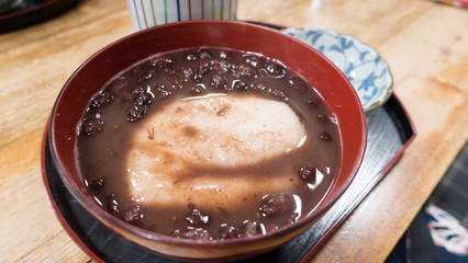 Japanese style sweet red bean soup or known as 