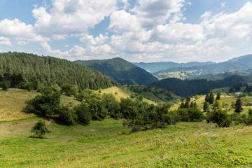 Mountains and clouds in the sky