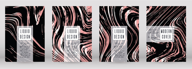 Digital Marble Cover Design for your Business with Abstract Lines.  Futuristic Poster, Flyer, Layout with Liquid Pattern for Branding, Identity, Annual Report. Vector minimalistic brochure. Luxury.