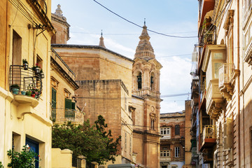 Traditional Cathedral view of Valletta in Malta