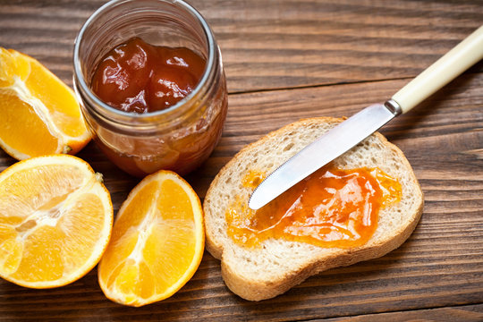 tasty jam with oranges