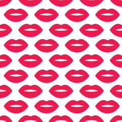 Red woman lips seamless pattern.