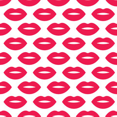 Red woman lips seamless pattern.