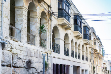 Typical street view of Valletta in Malta