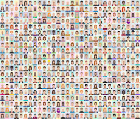 Fototapeta premium Set of people portraits, vector