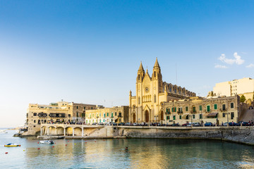 Fototapeta na wymiar Typical street view of Valletta in Malta
