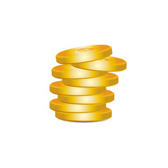 Golden bitcoin bunch. Vector illustration