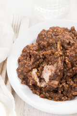 rice with rabbit on dish