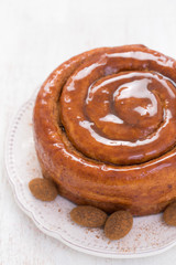 Portuguese Easter cake Folar Algarvio on white background