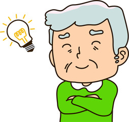 Grandfather looks like understand