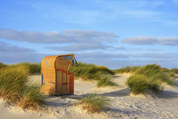 Beach scene with beach chair on the island 