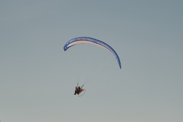 steamer flying in winter