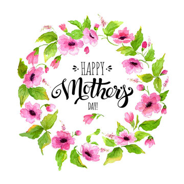 Watercolor card Happy Mother's Day