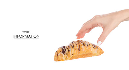 Croissant food in hand pattern