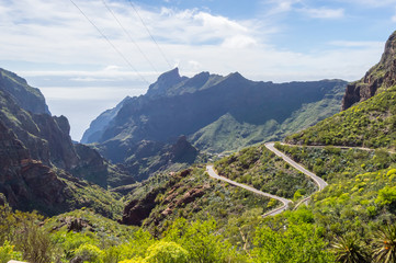 View of the mountains in the region of the village of Masca in the north west of 'island of Tenerife