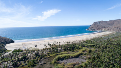 Scenics from the beaches of the sea of cortez, where the desert meets the sea, Baja California sur Mexico.
