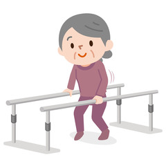 歩行訓練　シニア女性